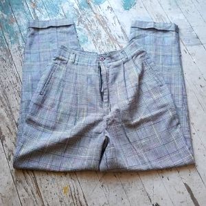 Vintage Studio Michelle Stuart plaid multi color pants size xxs-xs